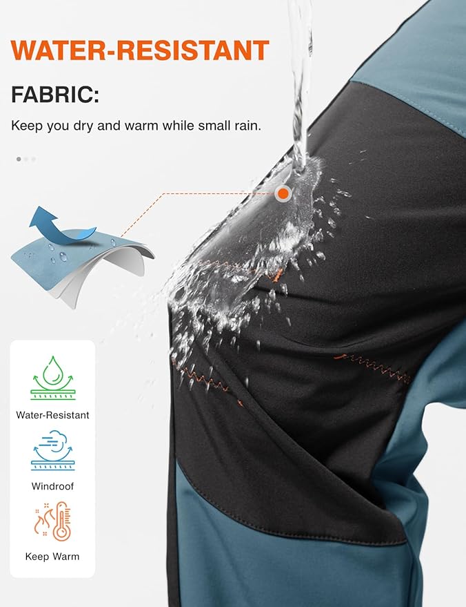 TBMPOY Men's Snow Ski Hiking Pants Waterproof Winter Fleece Lined Pants Camping Skiing Ice Fishing Pants with Belt