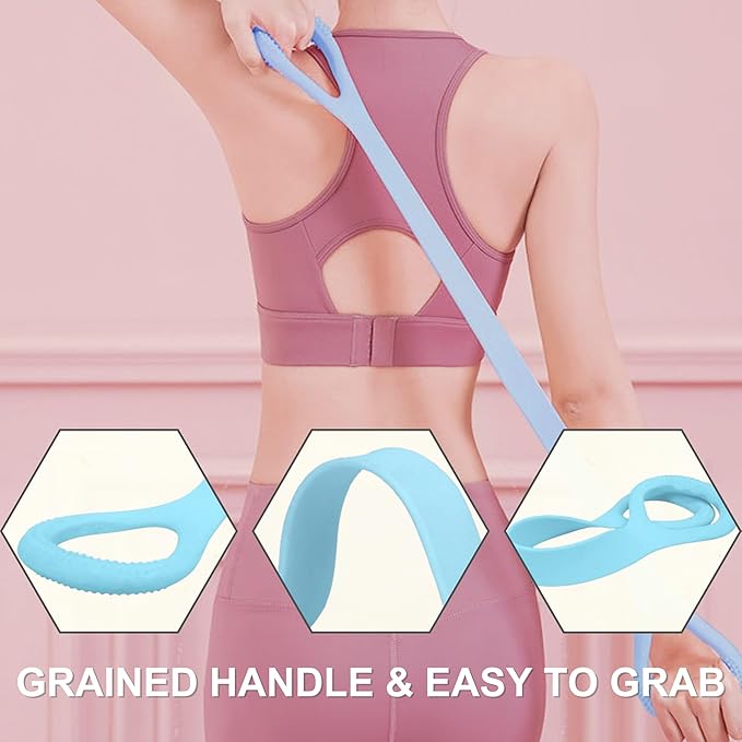 LEZER Figure 8 Resistance Band, Fitness Elastic Rope, Execrise Workout for Arm, Back, Chest and Shoulder, Yoga, Pilates, Stretching, Physical Therapy Equipment