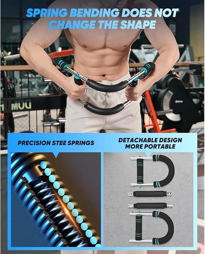 Vedaeyer Twister Arm Trainer, 40-100lb Arm Trainer for Men - Chest/Shoulder/Triceps Workout Equipment, Portable Spring Resistance Home Fitness Equipment, 3-Level Adjustable Design