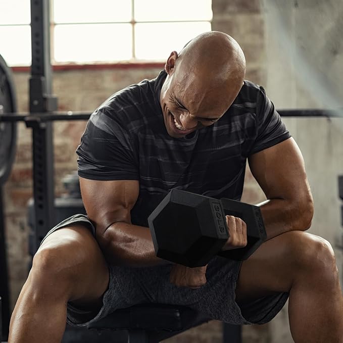 RitFit 250LB/300LB Rubber Hex Dumbbell Sets with Weights Rack, Multiple Color Choices Available, Great Gym Equipment for Home, Strength Training, Workouts