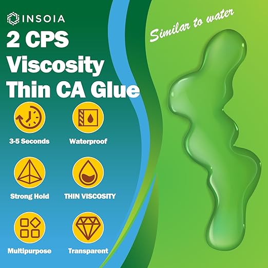 Thin CA Glue, 20g Premium Cyanoacrylate Super Glue Fast Drying 2 CPS Viscosity Adhesive for Woodturning, Pen Making, Hobby, Fossil Prep, Inlays, Hardening, Stabilizing&More