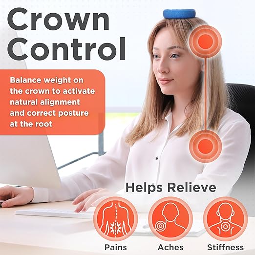 Vertex Weighted Cushion Forward Head Posture Corrector for Women Men - 3 Size Options Neck Workout Equipment Set - Head Neck Straightener Back Alignment for Home - No straps needed