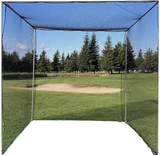 LFS 10x10x10 ft Golf Practice Cage Net – Durable Knotless Nylon – Frame Not Included
