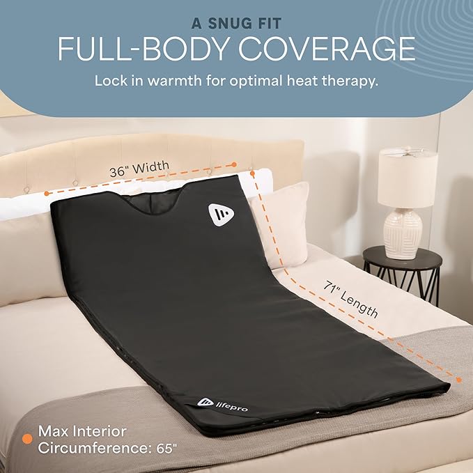 LifePro RejuvaWrap Infrared Sauna Blanket for Detox & Relaxation – Available in 5 Colors & 3 Models – Portable Far Infrared at Home Sauna for Muscle Relief, Circulation & Recovery – 9 Heat Levels