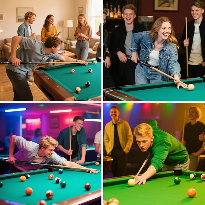 Kmise 4 Pieces Pool Cue Stick, 58??Pool Cues, 18 19 20 21 oz Canadian Maple, Pool Sticks for Adults, Billiard House Home Bar Pool Stick, Durable, Suitable for Professional Billiard Players