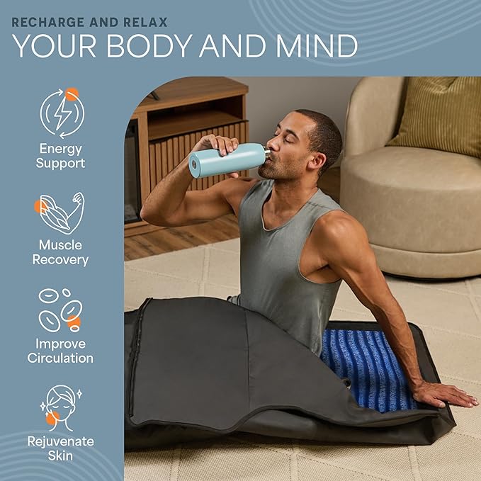 LifePro RejuvaWrap Infrared Sauna Blanket for Detox & Relaxation – Available in 5 Colors & 3 Models – Portable Far Infrared at Home Sauna for Muscle Relief, Circulation & Recovery – 9 Heat Levels