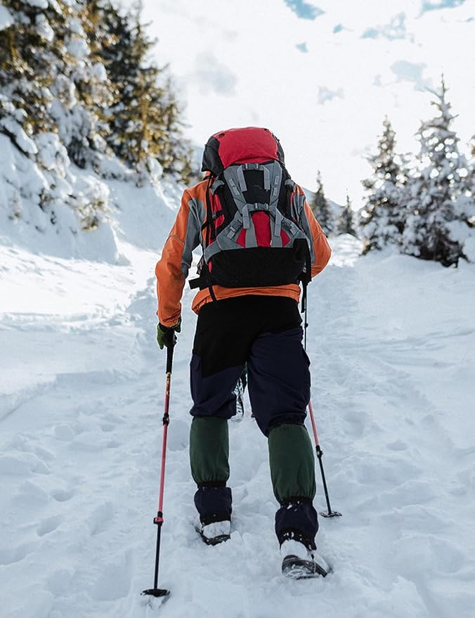 TBMPOY Men's Snow Ski Hiking Pants Waterproof Winter Fleece Lined Pants Camping Skiing Ice Fishing Pants with Belt