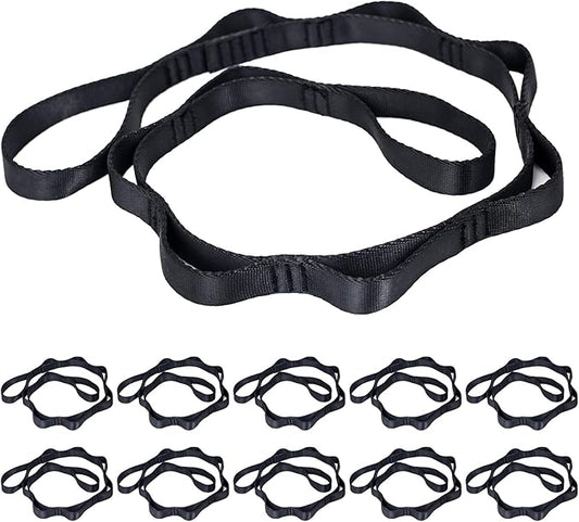 10PCS Nylon Daisy Chain Straps 23 KN for Aerial Yoga Hammock Swing Adjustable Aerial Silk Extender Hanging Rope for Aerial Yoga Belts 3.6FT 5.9FT Long