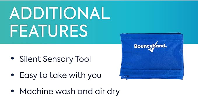 BouncyBand Stretch Band Focus Tool – 30” Resistance Band for Kids Stretches to Over 46” – Silent Sensory Tool Awakens Imagination, Develops Balance, and Strengthens Muscles