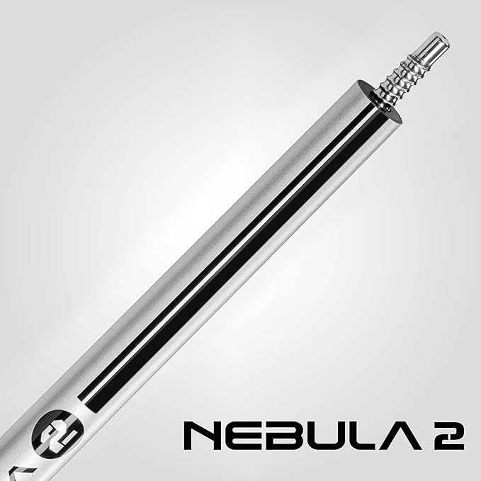 RHINO Nebula 2 Pool Cue - 100% Carbon Fiber Shaft & Composite Butt. Time Crystal Tip, Pro Taper Design, 12.4 mm,12.8 mm. 3/8-8 Joint, 3D Friction Grip. Low Deflection Pool Cue