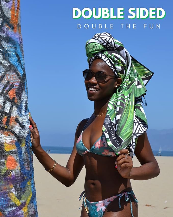 ECCOSOPHY Microfiber Beach Towel - Sand Free Towels are Quick Dry, Light Weight, Super Absorbent - Perfect Pool, Travel, Cruise, Camping Essentials - Oversized Extra Large for Adults 71x35 in