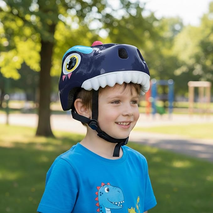 Dinosaur Bike Helmet for 1-3-5-8 Toddler Baby Kids, Lightweight Bicycle Helmet for Cycling Skateboard Roller Skate & Multi-Sports,2 Sizes for Boys and Girls
