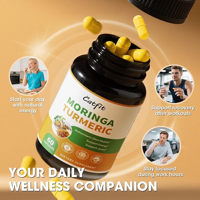 2 Pack Moringa Capsules 10-in-1 Superfood Supplement ā Turmeric Curcumin, Bromelain & Black Pepper ā Antioxidant, Energy & Skin Support ā Vegan, Non-GMO