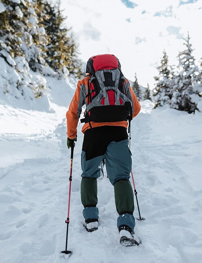TBMPOY Men's Snow Ski Hiking Pants Waterproof Winter Fleece Lined Pants Camping Skiing Ice Fishing Pants with Belt