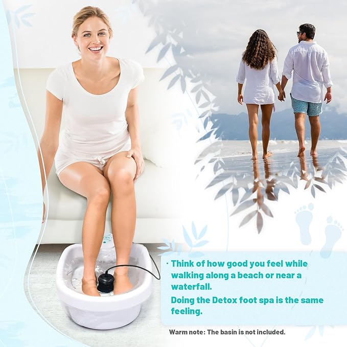 Foot Detox Machine, Portable Ionic Foot Bath Detox Machine, Ion Foot Spa Cleanser for Home Travelling USE with 10 Liners