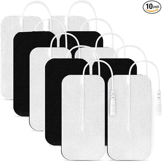 10PCS TENS Unit Replacement Pads 2x4, Reusable Electrodes for Muscle Stimulator Machine, Compatible with AUVON TENS, TENS 7000, Etekcity Tens Unit