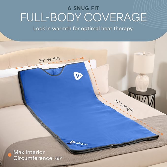 LifePro RejuvaWrap Infrared Sauna Blanket for Detox & Relaxation – Available in 5 Colors & 3 Models – Portable Far Infrared at Home Sauna for Muscle Relief, Circulation & Recovery – 9 Heat Levels