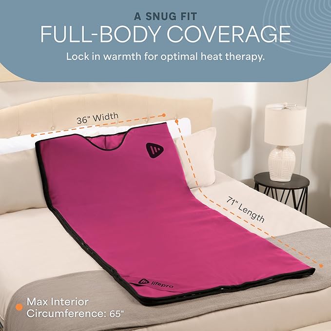 LifePro RejuvaWrap Infrared Sauna Blanket for Detox & Relaxation – Available in 5 Colors & 3 Models – Portable Far Infrared at Home Sauna for Muscle Relief, Circulation & Recovery – 9 Heat Levels
