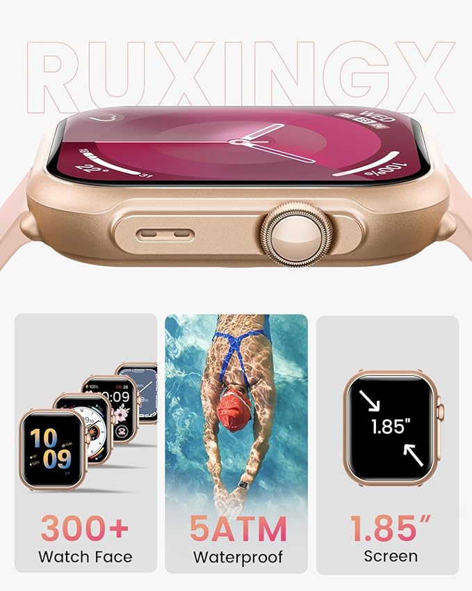 Smart Watch for Women for iPhone&Android: 100 Day+Battery Life, Smart watch(Answer/Make Calls) with 24/7 SpO2 Sleep Heart Rate Monitor,5ATM Waterproof,Fitness Tracker with 120+ Sport,Reloj Inteligente