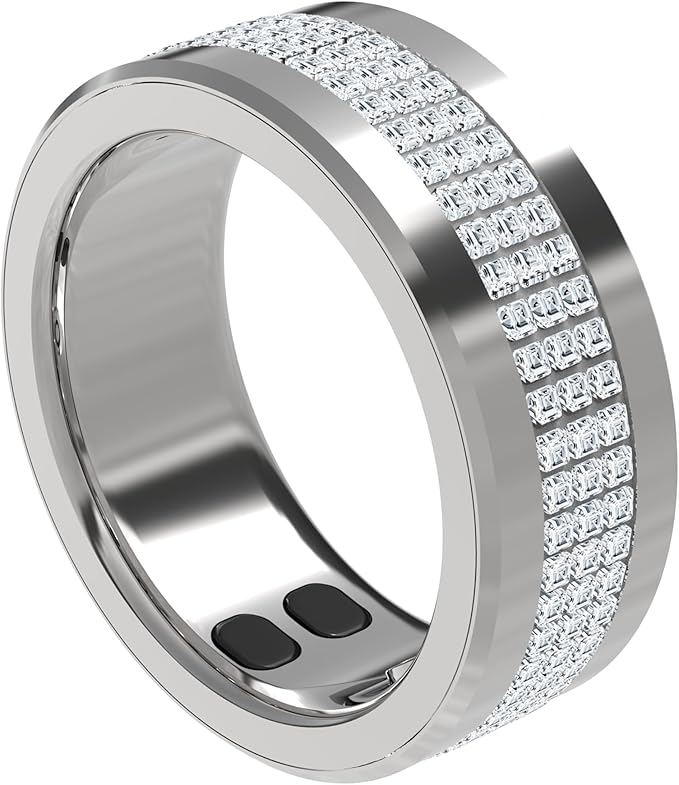 Jewels Smart Ring Health Tracker 18.2mm, 5 Days Working Time, Sports Mode, Sleep Monitor, Heart Rate, Calorie Counter, Blood Oxygen โ Silver