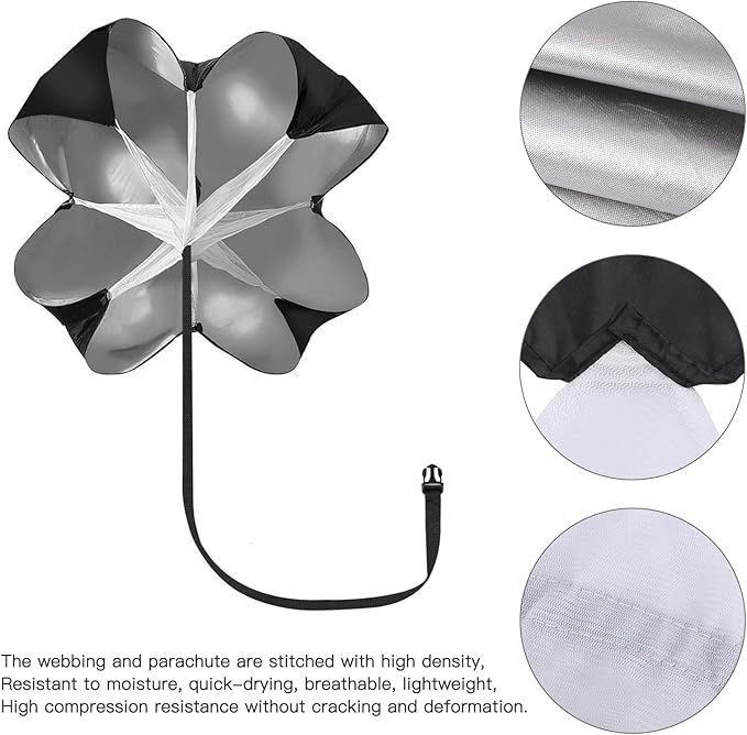 KUYOU Running Speed Training Speed Chute Resistance Parachute for Speed and Acceleration Training Fitness Explosive Power Training 56-Inch