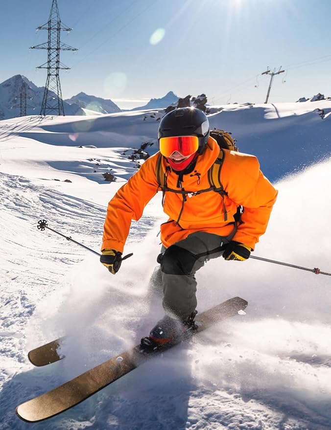 TBMPOY Men's Snow Ski Hiking Pants Waterproof Winter Fleece Lined Pants Camping Skiing Ice Fishing Pants with Belt