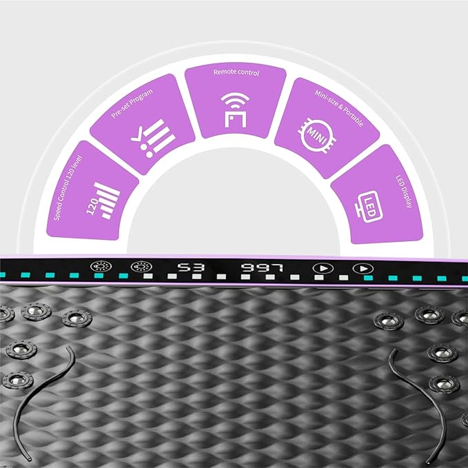 Vibration Plate Fitness Platform Whole Body Exercise Machine with 120 Speed Levels, Lymphatic Drainage, Fat Burning, and Weight Loss, Perfect for Women, Men, and Home Gym Exercise