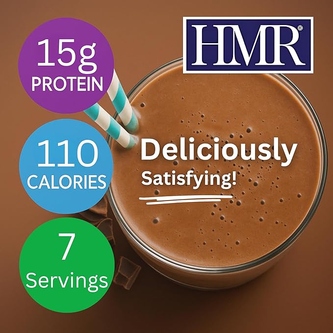 HMR 70 Plus Chocolate Shake & Pudding Mix | Meal Replacement Powder | Lactose-Free | 15g Protein | Easy to Make | Low Calorie | 7 Single Serving Packets each