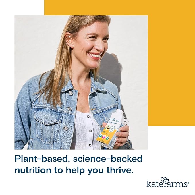 Kate Farms Organic Nutrition Shake, Vanilla, 16g Protein, 27 Vitamins and Minerals, Meal Replacement, 11 oz, 6 Pack