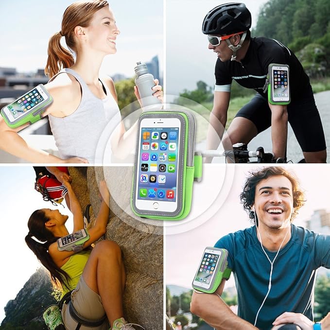 LENPOW 2 Pack Multifunctional Outdoor Sports Armband Sweatproof Running Armbag Casual Arm Package Bag Gym Fitness Cell Phone Bag Key Holder for iPhone 14 13 12 Max Pro Plus Samsung Galaxy Note S22 S21