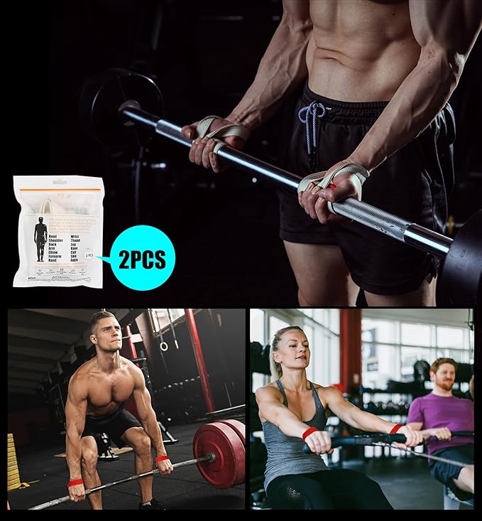 HiRui Cotton Lifting Wrist Straps (Pair) for Weightlifting Powerlifting Bodybuilding Strength Training | Wrist Support Wraps for Enhanced Grip & Stability - Soft & Durable, 13 inch Fits All