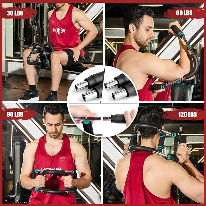 Twister Arm Trainer, Adjustable Twister Arm Chest Exerciser with 4 Spring & Training Poster for Men & Women, Detachable Power Twister Home Fitness Equipment for Enhancing Upper Body Muscle