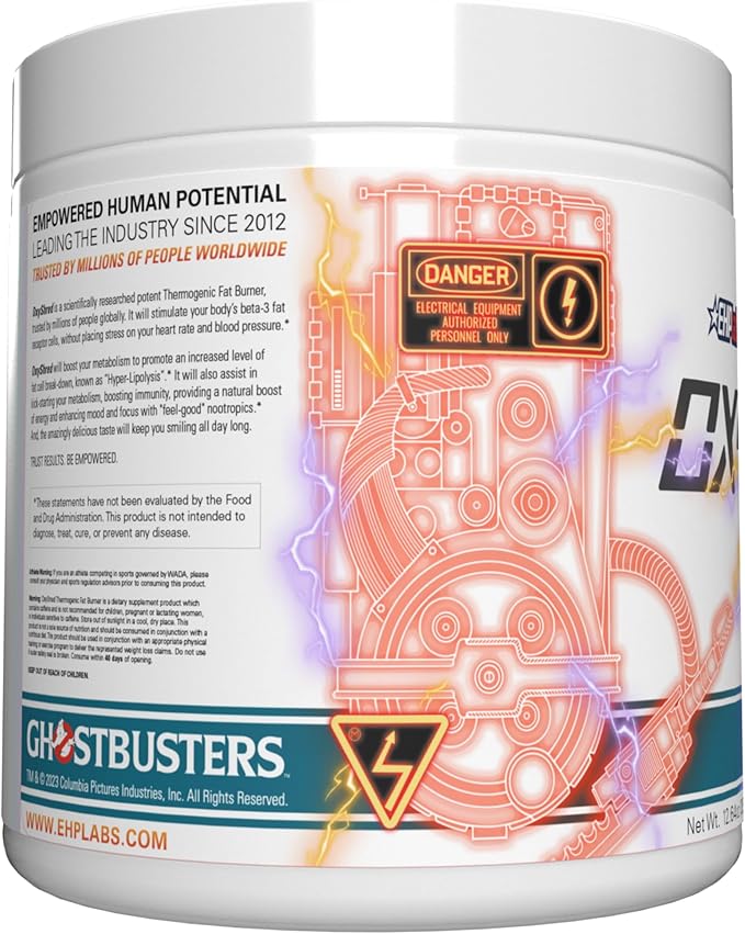 EHP Labs x Ghostbusters OxyShred Pre Workout Powder & Shredding Supplement - Preworkout Powder with Acetyl L Carnitine, Energy Boost Drink - Proton Plasma, 60 Servings