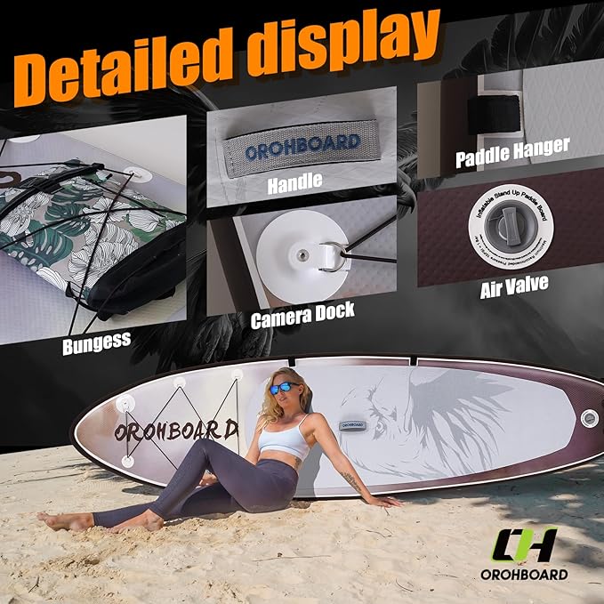 10’6/11’6 Inflatable Stand Up Paddle Board with Premium Paddleboards Accessories, Wide Stable Designed SUP Paddleboard for Adults & Youth.
