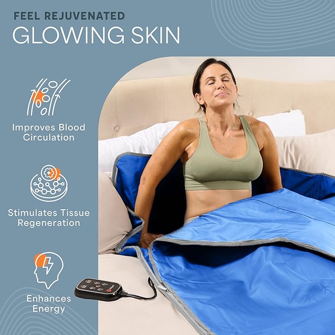 LifePro RejuvaWrap Infrared Sauna Blanket for Detox & Relaxation – Available in 5 Colors & 3 Models – Portable Far Infrared at Home Sauna for Muscle Relief, Circulation & Recovery – 9 Heat Levels