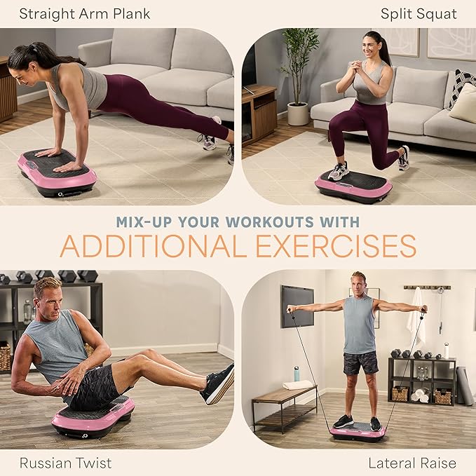Lifepro Waver Vibration Plate Exercise Machine – High-Intensity Vibration for Muscle Activation, Full-Body Workout Vibrating Platform with Loop Bands, Fitness Equipment for Strength Toning & Fat Loss