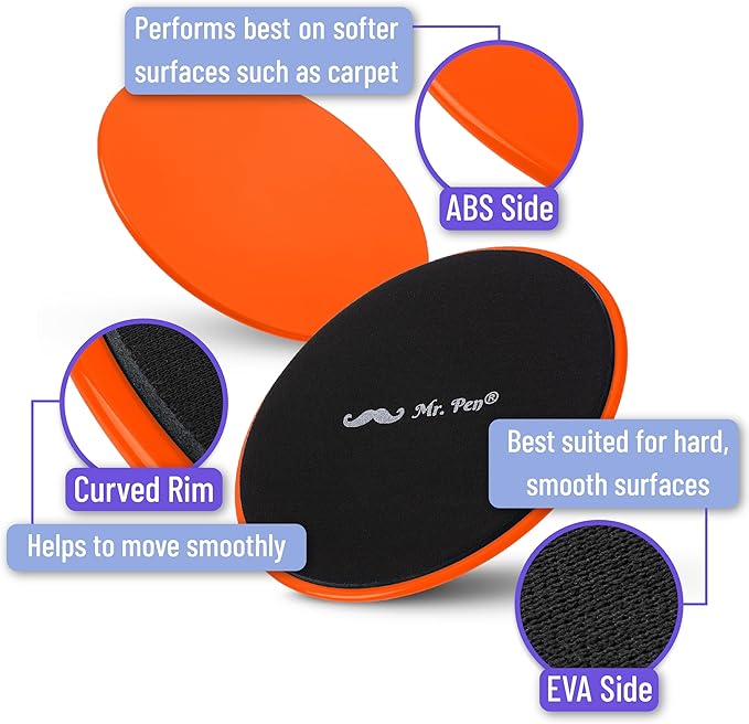 Mr. Pen Core Sliders for Working Out - 2 Pack Dual Sided Workout Sliders Discs