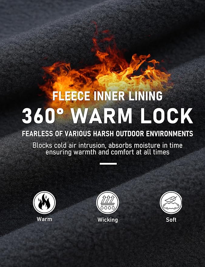 TACVASEN Winter Pants for Men Fleece Lined Waterproof Pants Insulated Hiking Pant for Ski Snowboard Outdoor Work Hunting