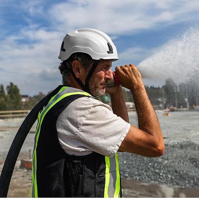 GE Safety Helmet: ANSI Type 2 Class G & E, Advanced Impact Technology, Ultra Comfortable Memory Foam, Heat Stress Reduction, Compatible with Accessories, Adjustable Size OSHA Approved