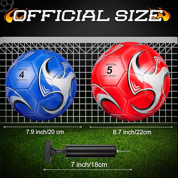 Lenwen 12 Pcs Soccer Balls with Pump Bulk Official Size 5 4 3 Kids Teen Adult Indoor Outdoor Sports Soccer Ball Toddler Youth Gift for Training Game Practice Christmas Operation