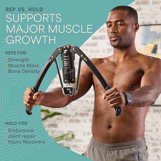 Lifepro Hydraulic Power Chest Expander and Arm Twister Trainer Exerciser - Adjustable 22-440lb Resistance, Smart Rep Counter - Home Gym Workout Equipment for Upper Body Strength Training