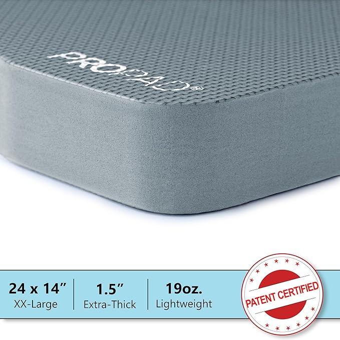 Thick Kneeling Pad, Garden Kneeler for Gardening, Bath Kneeler for Baby Bath, Kneeling Mat for Exercise & Yoga, Knee Pad for Work, Floor Foam Pad, Extra Extra Large (XXL) 24 x 14 x 1.5 Inches, Gray