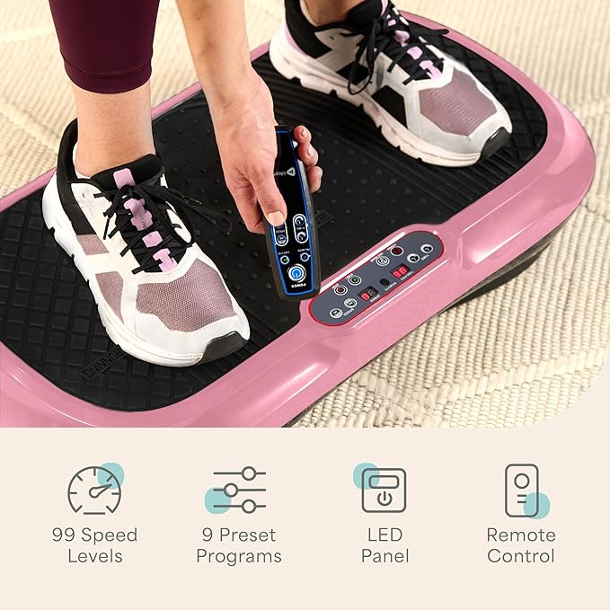 Lifepro Waver Vibration Plate Exercise Machine – High-Intensity Vibration for Muscle Activation, Full-Body Workout Vibrating Platform with Loop Bands, Fitness Equipment for Strength Toning & Fat Loss