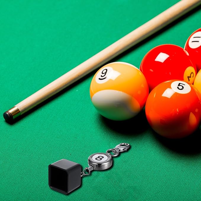 Snooker Chalk Holder Billiards Pool Cue Chalk Holder Billiard Snooker Accessories with Retractable Key Ring