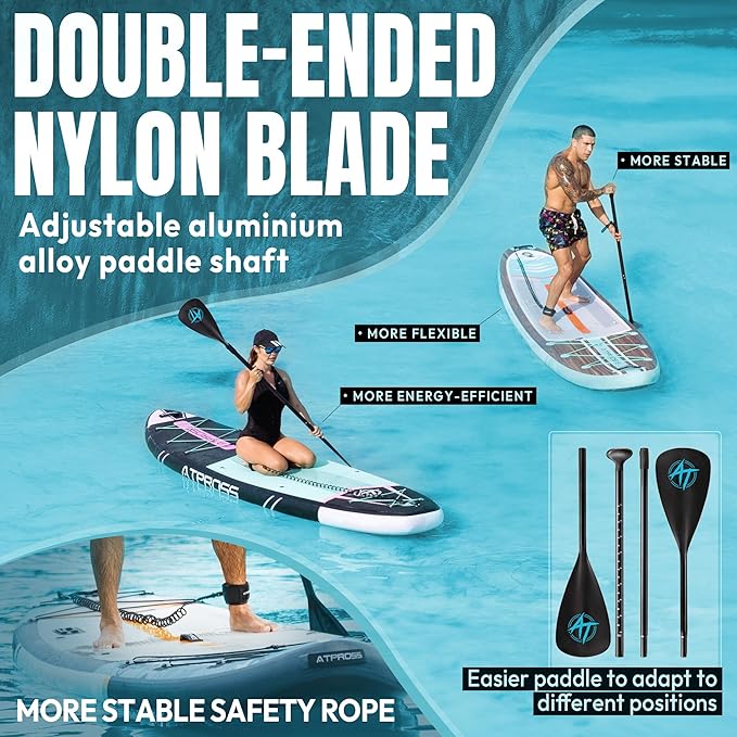 11'6"x35" Inflatable Paddle Board, 450lbs Extra Wide Stand Up Paddleboard for Adults with Premium SUP Accessories Kit & Backpack, Blow Up Kayak Non-Slip Stable Deck Boat for Yoga Fishing Surf