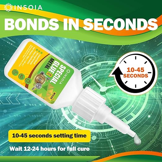 Metal Glue, 30g Heavy Duty Adhesive for Metals and Other Materials Bonding, Waterproof & Fast-Drying, Super Instant Glue for Metal Repairs, Jewelry, DIY Projects, Aluminum, Steel, and More