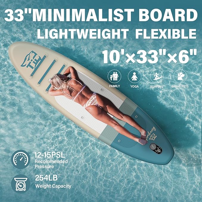 11'6"/11'/10' Inflatable Paddle Board with Complete Accessories, Versatile Premium Paddle Boards for Adults/Youth, Stand Up Paddle Board Polar/Wave/Sunny Wave Collection
