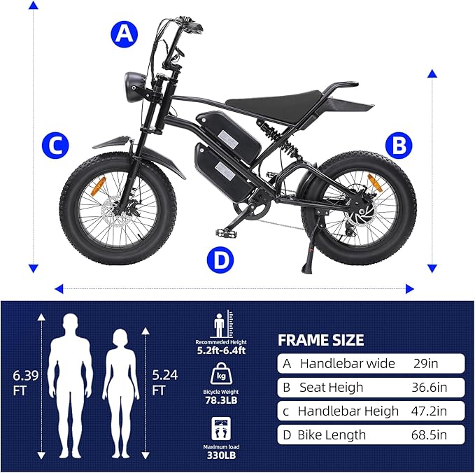 Electric Bikes for Adults,50-120Miles by Pas Ebikes,1000/15000W,720/1440WH E Dirt Bike,Shemano 7-Speed E Bikes,20'*4.0 Fat Tire Ebike,Dual Disc Brake Electric Motorcycle