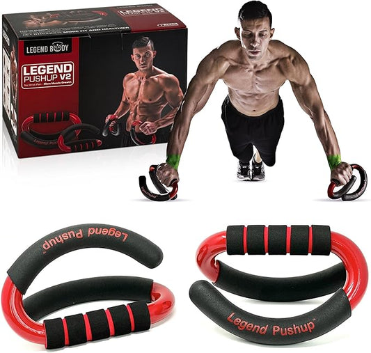Legend Pushup – Advanced Push-Up Bars to Eliminate Wrist Pain, Generate More Muscle Growth, Deliver Faster Results, and Prevent Plateaus – Rocking Handle Design for Natural Movement and Effective Workouts