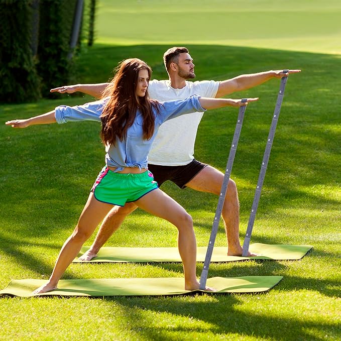 Yoga Strap for Stretching - 8 Loops Stretching Strap - Essential Yoga Accessories for Flexibility and Enhanced Stretching - Ideal Stretch Strap in Yoga and Pilates